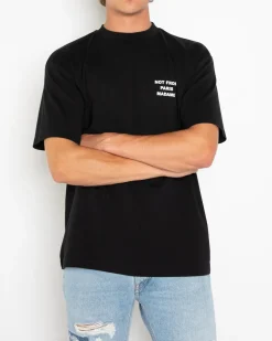 Heren Slogan T-Shirt Zwart