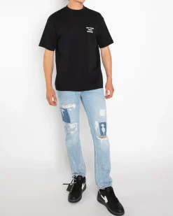 Heren Slogan T-Shirt Zwart