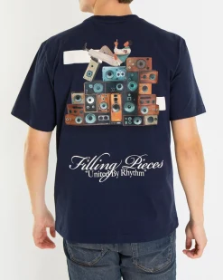 Heren Speaker Wall T-Shirt Blauw