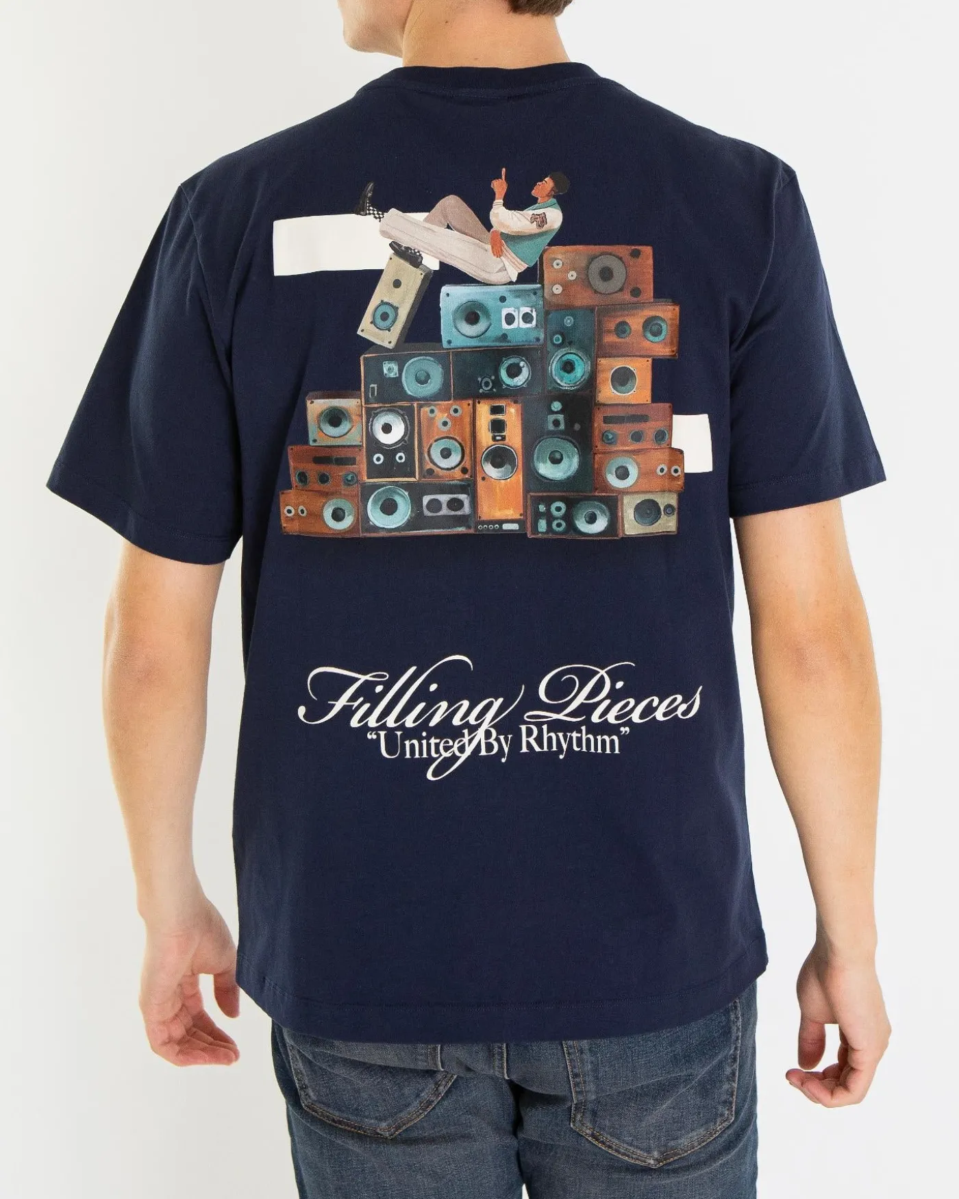Heren Speaker Wall T-Shirt Blauw