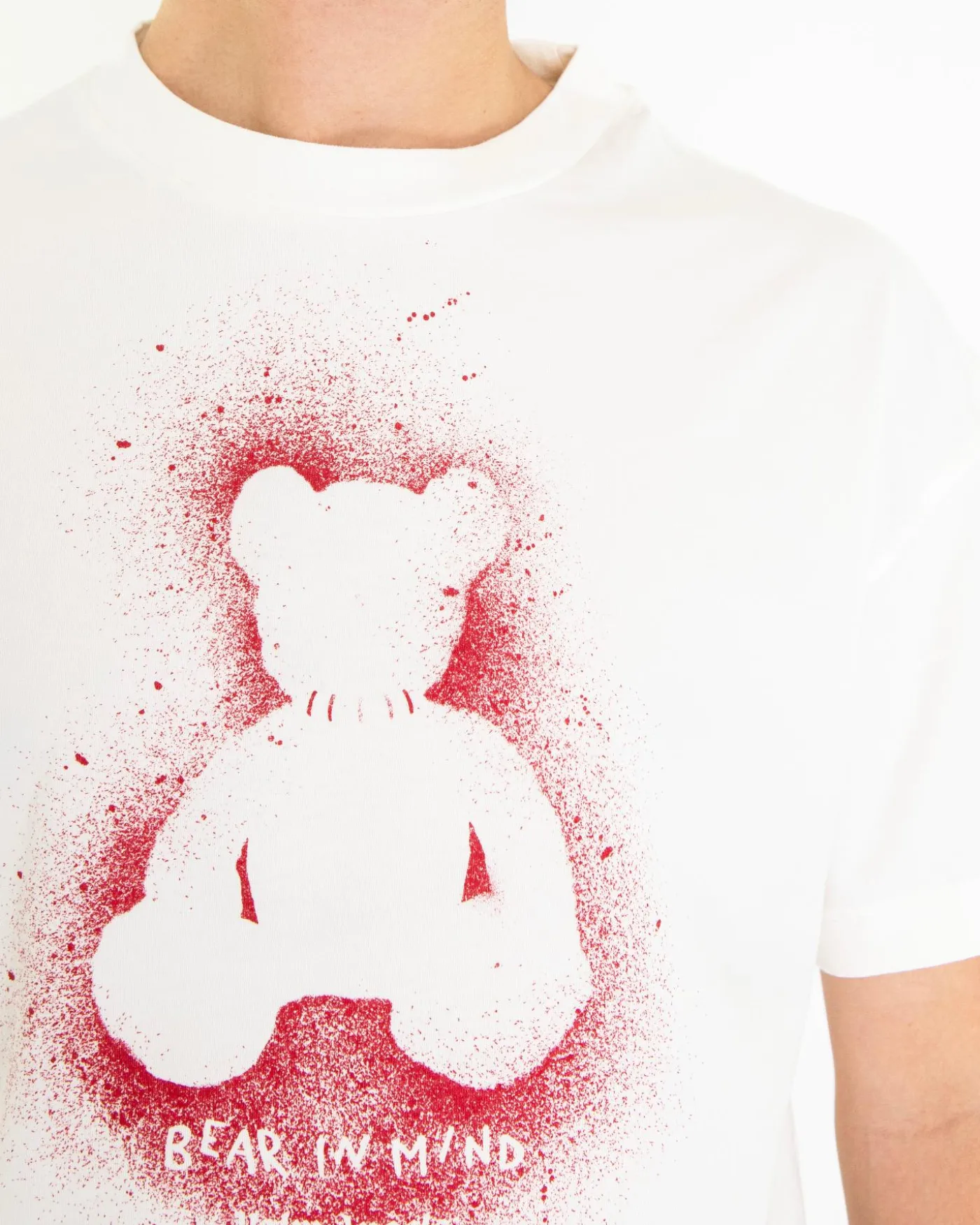 Heren Spray Bear T-Shirt Wit