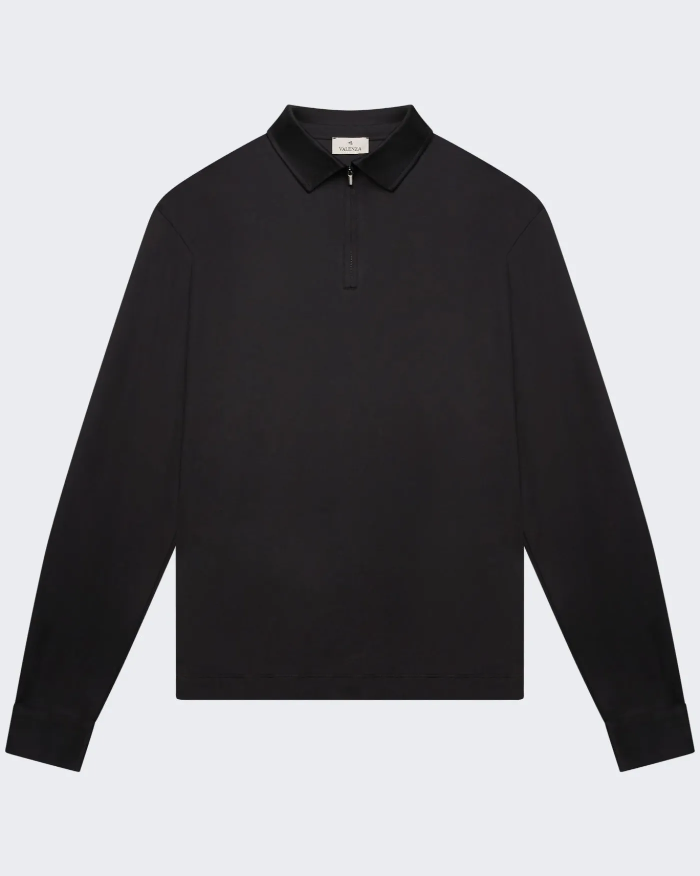 Heren Supima Polo Zip Collar L/S