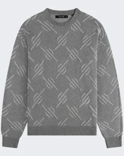 Heren Tevin Monogram Knit Sweater