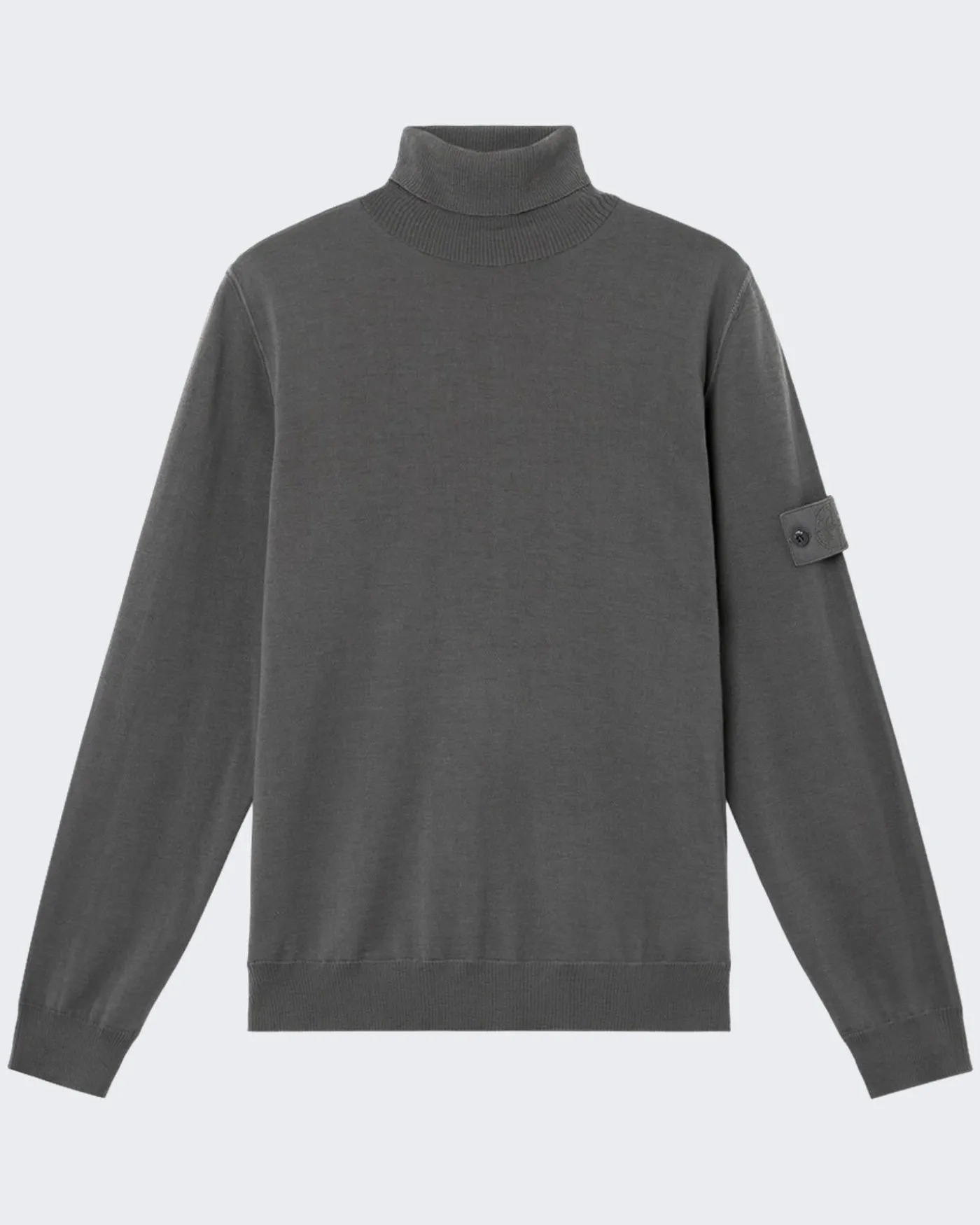 Heren T-Neck Logopatch Sweater Grijs