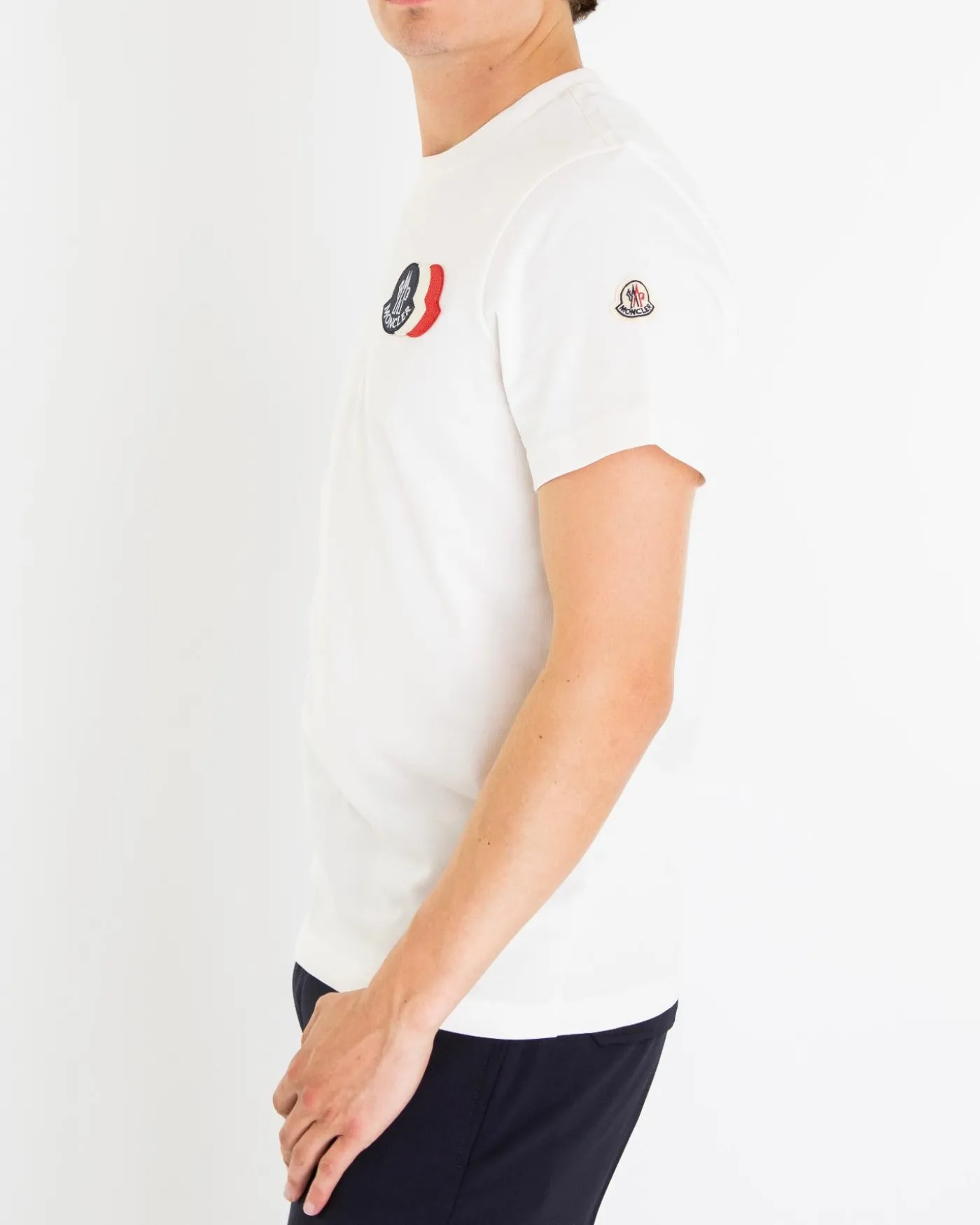 Heren Tricolor Logo T-Shirt Wit