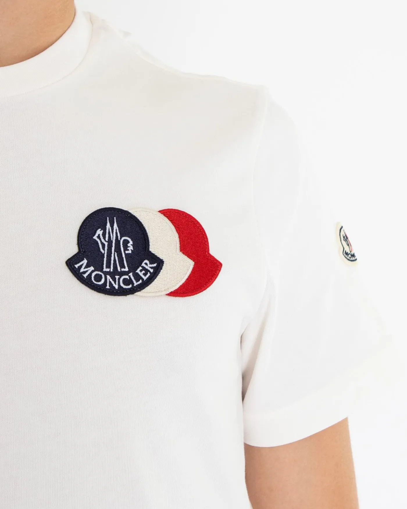 Heren Tricolor Logo T-Shirt Wit