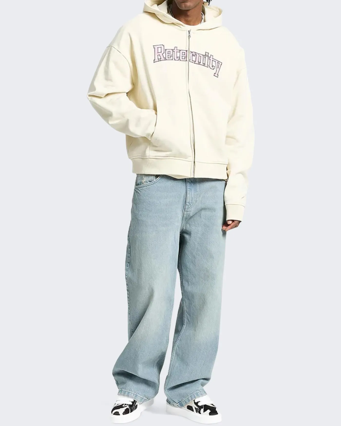 Heren Watercolor Zip Hoodie