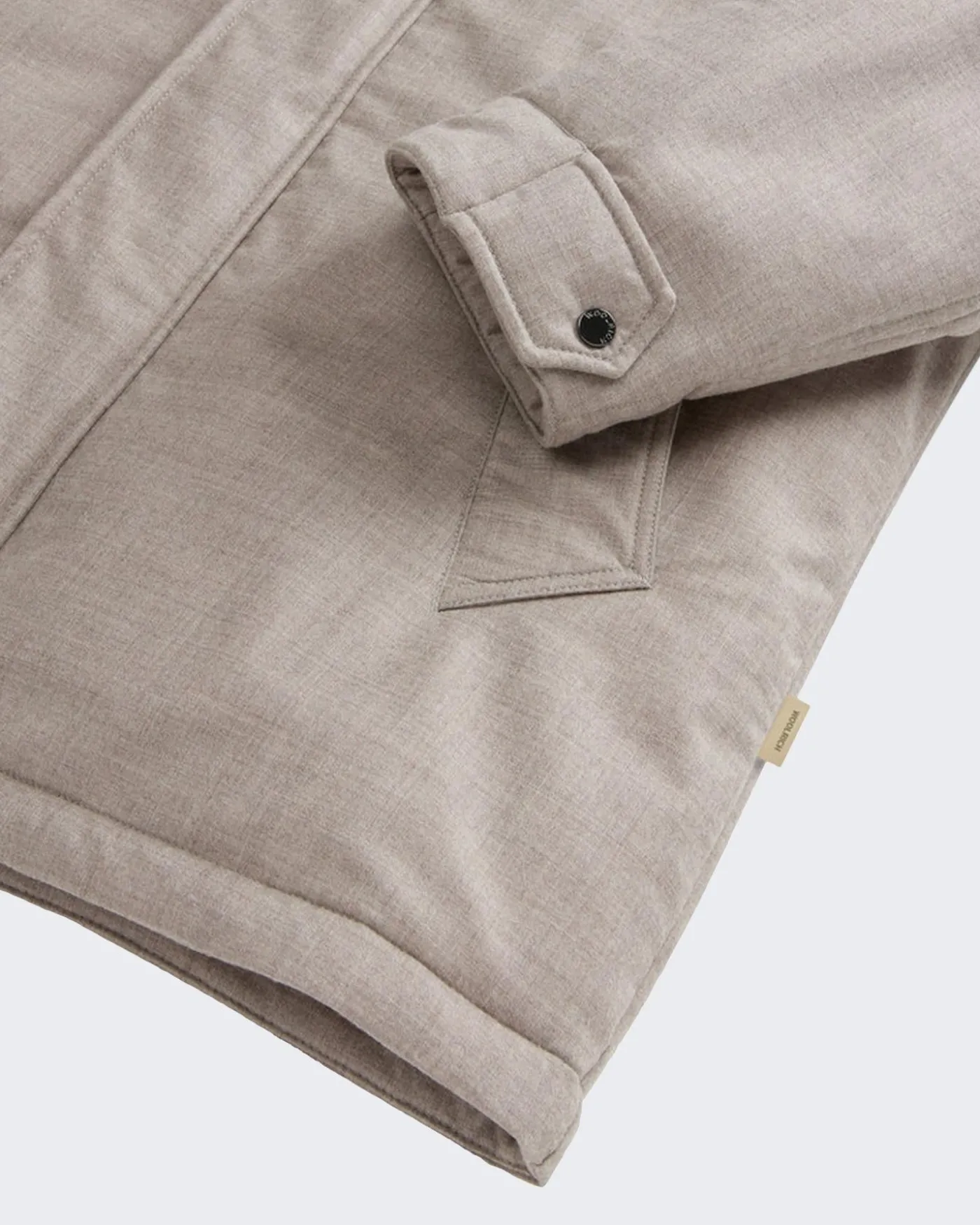 Heren Wool Silk Short Parka Beige