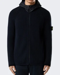 Heren Zip-up Hooded Sweater Blauw